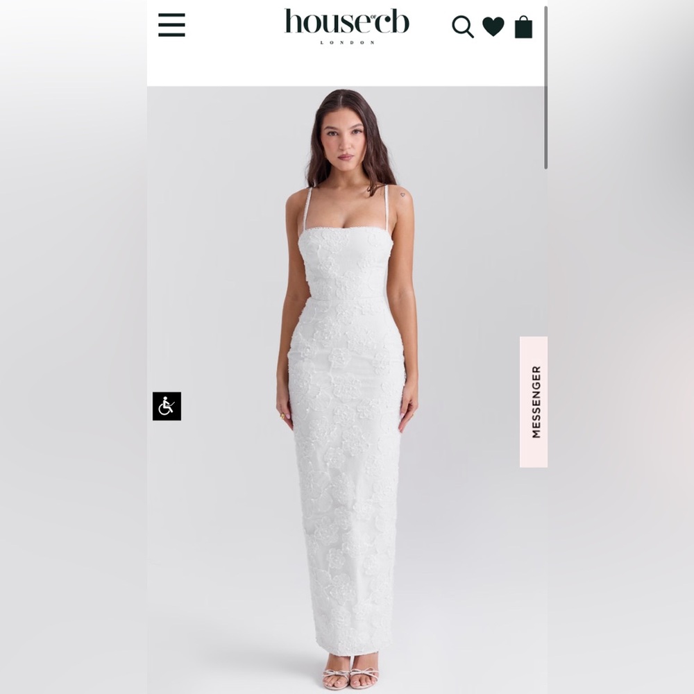 House of CB White Floral Lace Dress